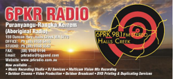 6PRK Radio 98.1FM Stereo Halls Creek Logo